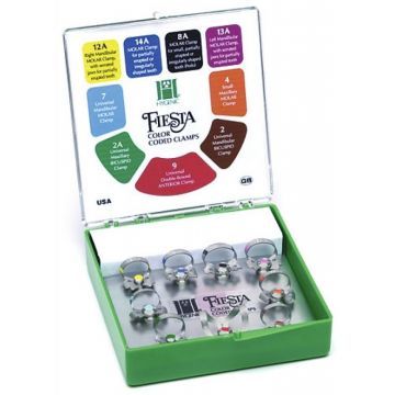 Набор кламмеров с крыльями и автоклавируемой подставкой Hygenic Dental Dam Clamp-Sets (9 шт.)