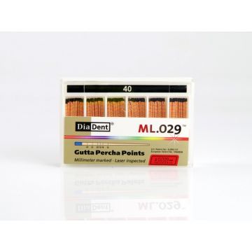 Штифты стоматологические гуттаперчевые с миллиметровой маркировкой Gutta Percha Points ML.029 (120 шт.)