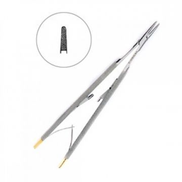Иглодержатель микрохирургический прямой Castroviejo-Gomel TC 16 см 20-30