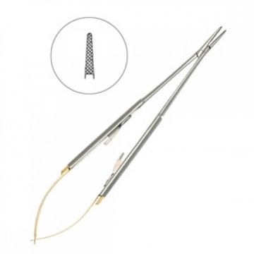 Иглодержатель микрохирургический прямой Micro-Nadelhalter TC 18 см 40-47