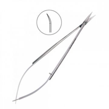 Ножницы микрохирургические изогнутые Castroviejo 140 мм 19-23