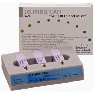 Блоки IPS e.max CAD для CEREC и inLab HT B40, по 1 x 3